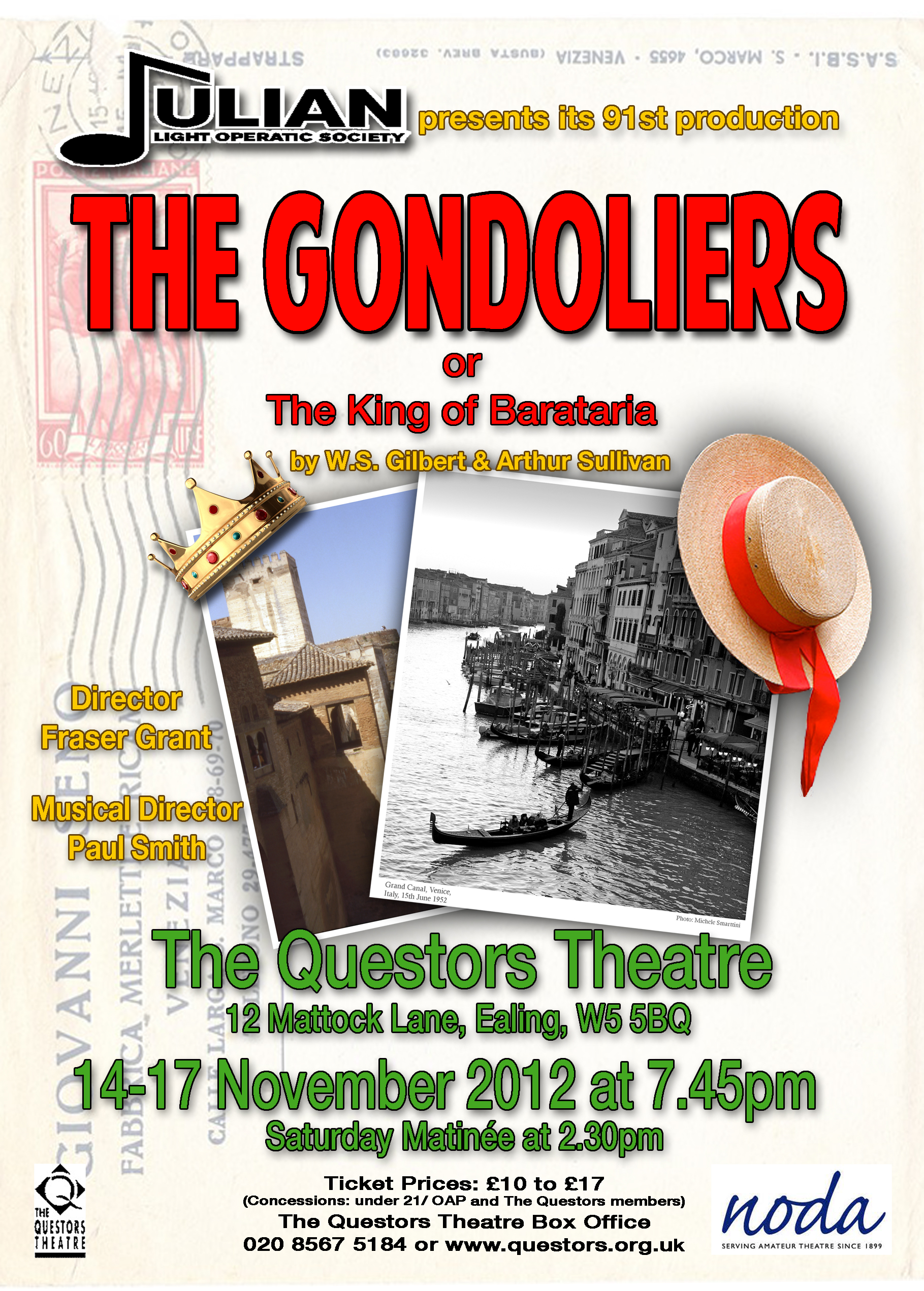 The Gondoliers 12 handbill